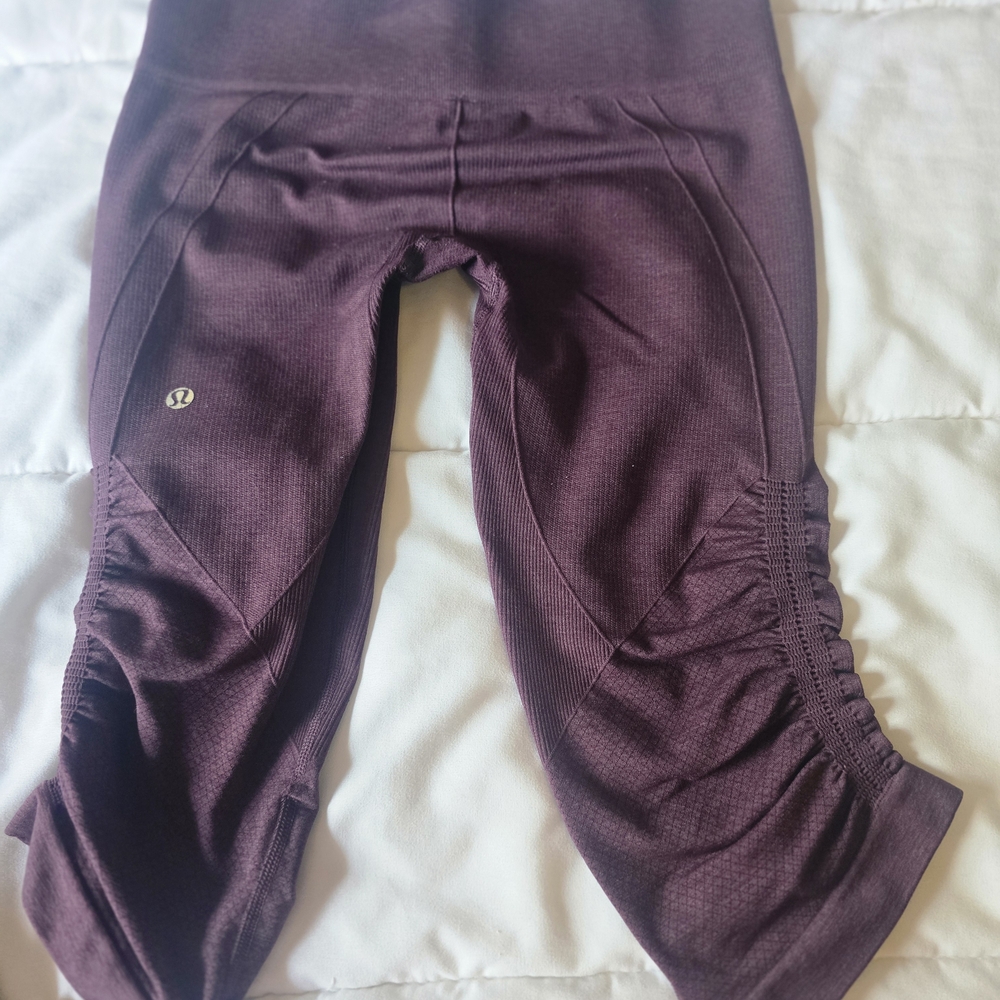 lululemon athletica Kids Deep Plum Ruched Cropped Leggings